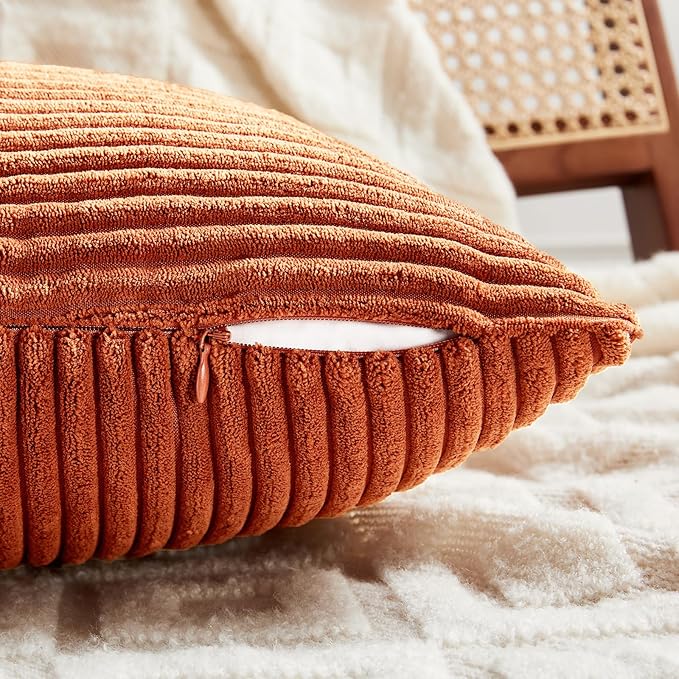 Fancy Homi 2 Packs Burnt Orange Lumbar Decorative Throw Pillow Covers 20x28 Inch - Image 4