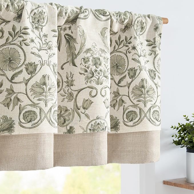 jinchan Linen Valance Kitchen Curtain by JINCHAN