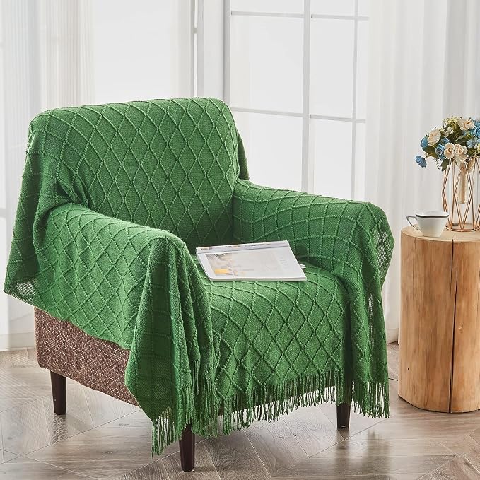 inhand Green Knitted Throw Blanket - Image 9