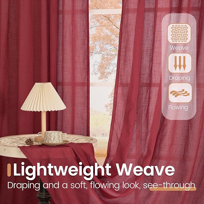 BGment 96 Inches Long Linen Curtains - Image 4