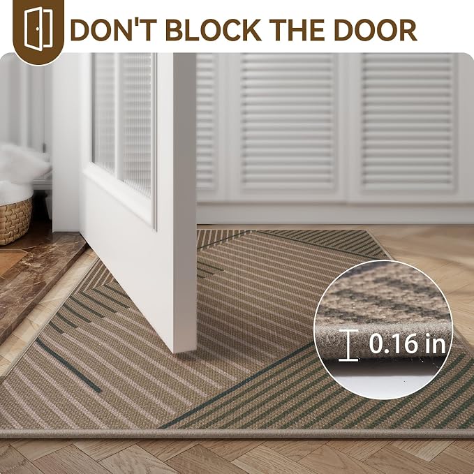 Front Door Mat 31''x47'', Non Slip Absorbent Dirt Resist Washable Low-Profile - Image 6