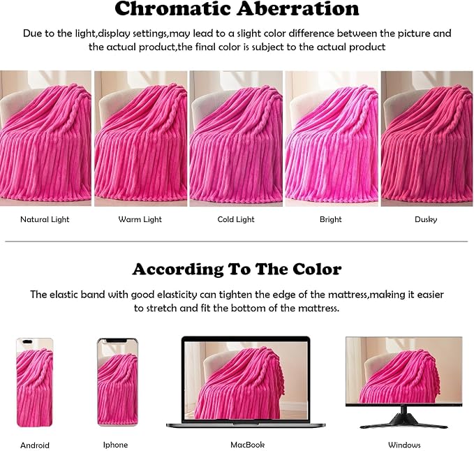 NEWCOSPLAY Super Soft Twin Blanket Hot Pink Premium Silky Flannel Fleece 3D - Image 6