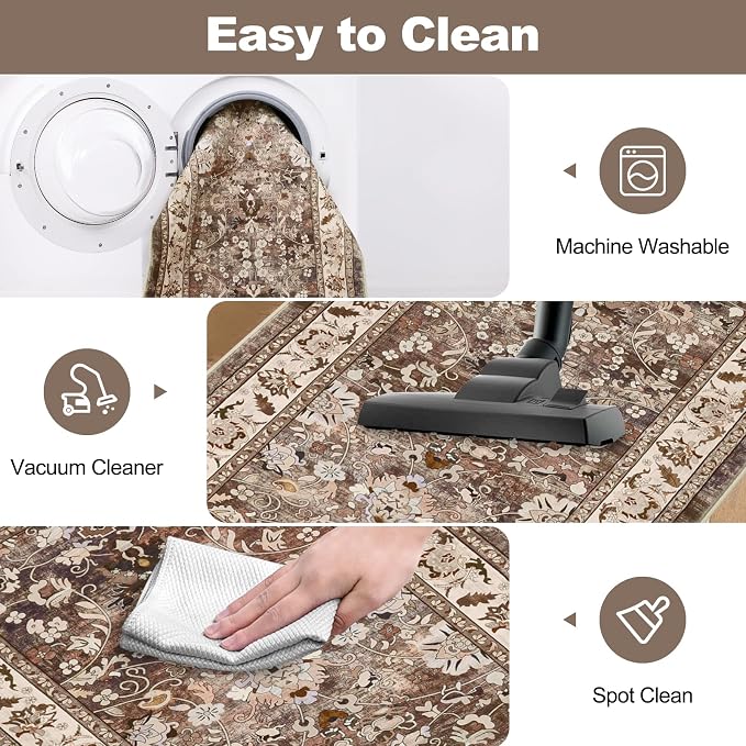 LOKHOM Washable Runner Rug, 2x8 Non Slip Vintage Hallway Runner Rug - Image 6