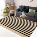 OLANLY Brown and Black Striped Rug 3' x 5' – Washable Cotton Doormat by OLANLY