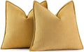 MIULEE Pack of 2 Gold Decorative Pillow Covers 16x16 Inch Soft Chenille by MIULEE
