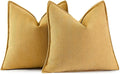 MIULEE Pack of 2 Gold Decorative Pillow Covers 20x20 Inch Soft Chenille by MIULEE
