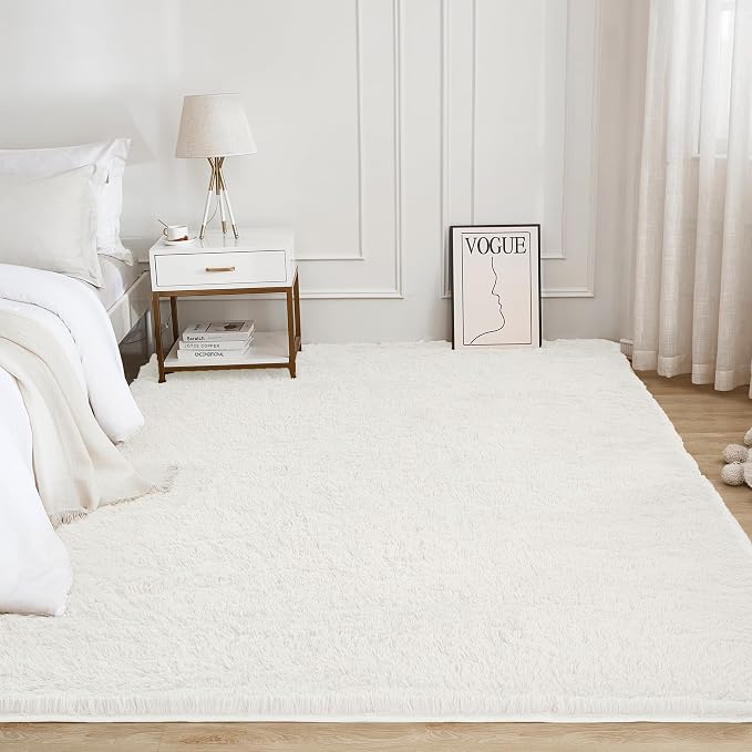 Litanika 4x6 Shag Area Rug for Living Room Bedroom, Non-Shedding Modern Indoor - Image 2