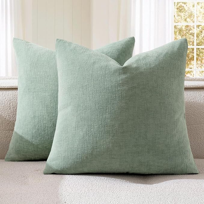MIULEE Greyish Green Couch Pillow Covers 18x18 Inch by MIULEE
