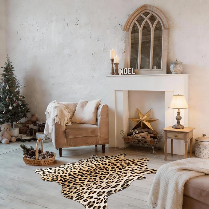 BENRON Premium Leopard Rugs for Living Room Bedroom, Non-Slip Throw Rug for - Image 5