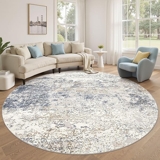 8ft Round Area Rug Living Room Rugs by DMOYEST