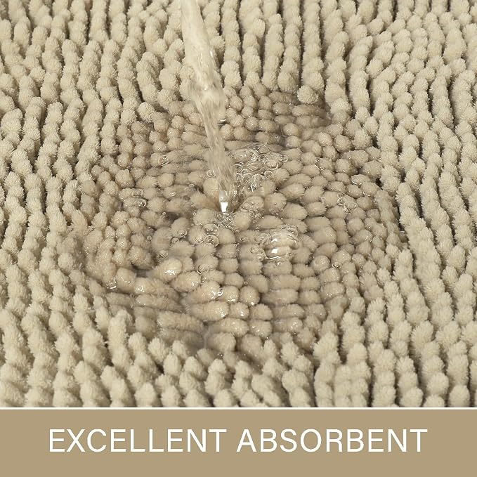 LOCHAS Luxury Bathroom Rug Shaggy Bath Mat 20 x 30 Inch, Washable Non Slip Bath - Image 5
