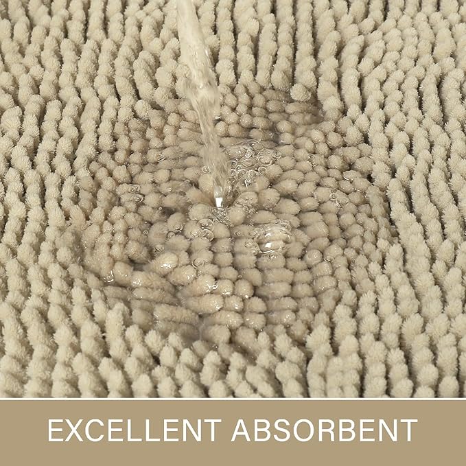 LOCHAS Luxury Bathroom Rug Shaggy Bath Mat 24 x 60 Inch, Washable Non Slip Bath - Image 5