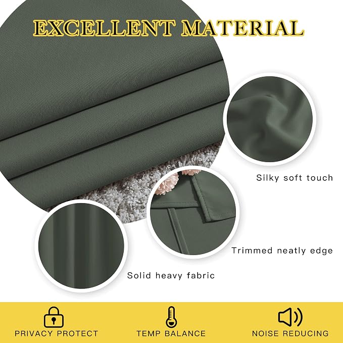 NICETOWN Bedroom Curtains 63 inch Length 2 Panels - Image 4