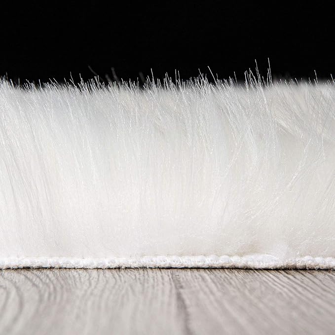 Carvapet Soft Fluffy Faux Sheepskin Fur Area Rug - Image 6
