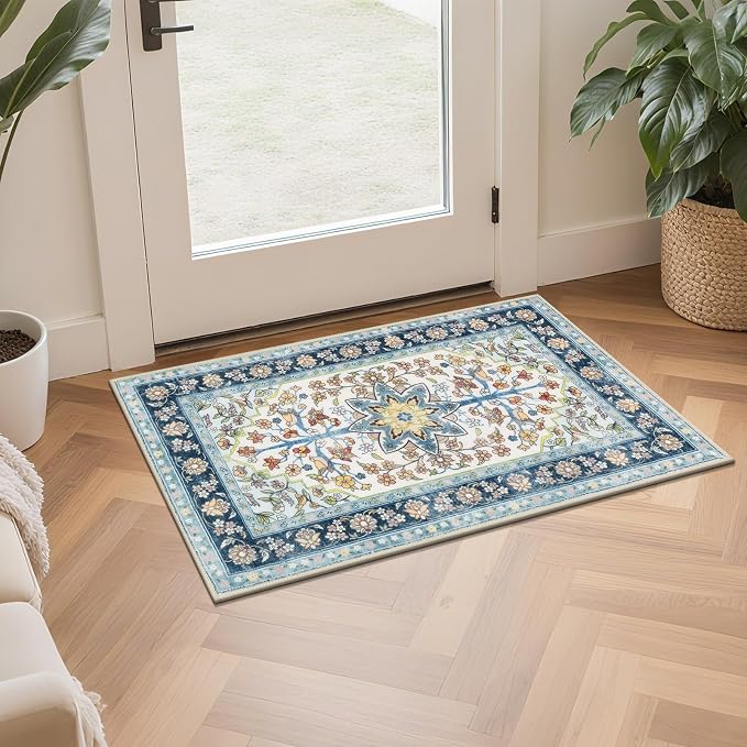 HEBE Boho Kitchen Rugs Sets of 3 Non Slip Washable Farmhouse Kitchen Rugs and - Image 9