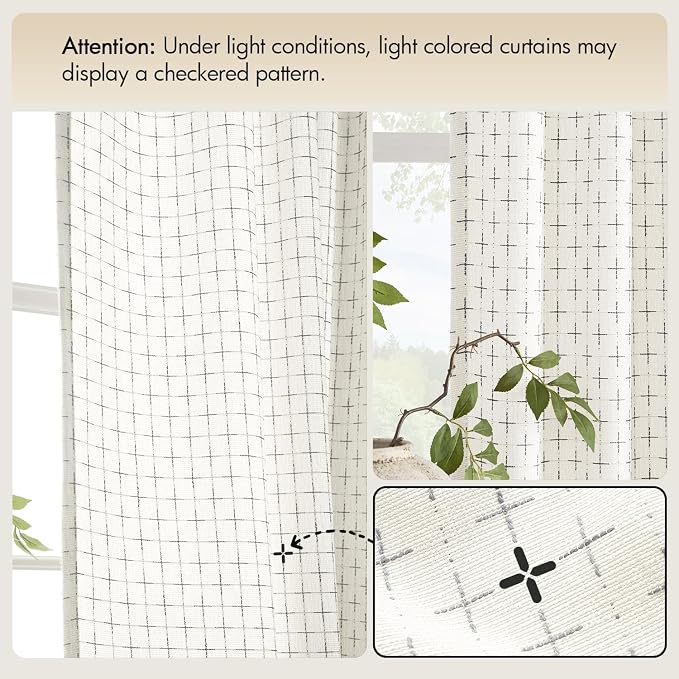 MIULEE Decorative Back Tab Linen Curtains - Image 7