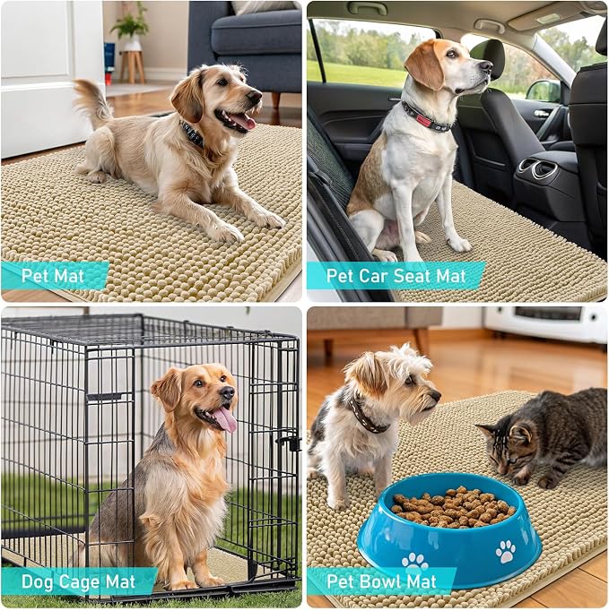 OLANLY Dog Door Mat for Muddy Paws 48x30, Absorbs Moisture and Dirt, Absorbent - Image 7