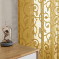 OWENIE Furman Gold Sheer Curtains 45 Inch Length 2 Panels Set by OWENIE