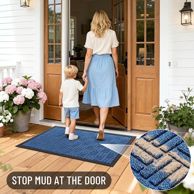 OLANLY Front Door Mat Outside Entrance 71x47, Heavy Duty Sturdy Natural Rubber - Image 6