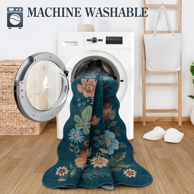 Lahome Floral Washable 6x9 Area Rugs, Soft Bedroom Rug - Image 4