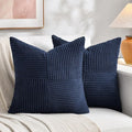 Fancy Homi 2 Packs Navy Blue Decorative Throw Pillow Covers 16x16 Inch by Fancy+Homi