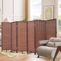 Bamboo Room Divider Panel with 360°Rotating Feet, 6 Panel 47" H Short Folding by JVVMNJLK