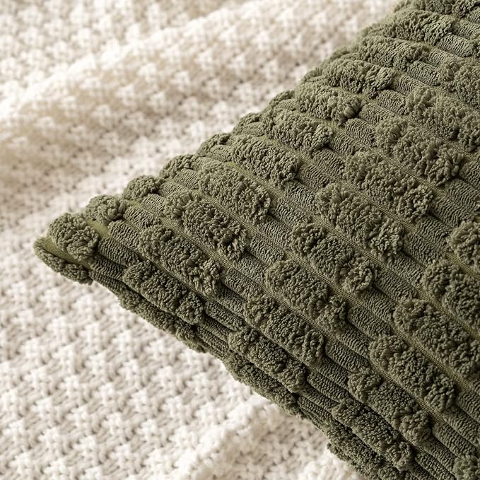 MIULEE Pack of 2 Spring Corduroy Decorative Euro Sham Throw Pillow Covers 24x24 - Image 8