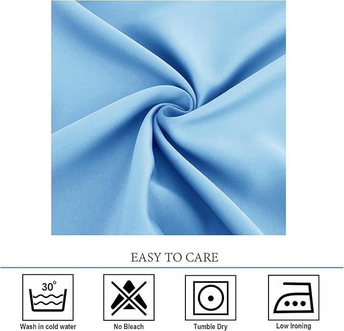 Diraysid Sky Blue Grommet Blackout Curtains - Image 8