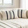 MIULEE Set of 2 Navy Blue Boho Decorative Lumbar Pillow Covers 12x20 Inch by MIULEE