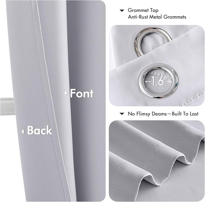 MIULEE Blackout Curtains for Bedroom Living Room 63 Inches Long 2 Panels - Image 4