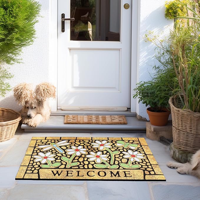 CHICHIC Welcome Door Mat 17x 30 Inch Front Doormat Outdoors - Image 8
