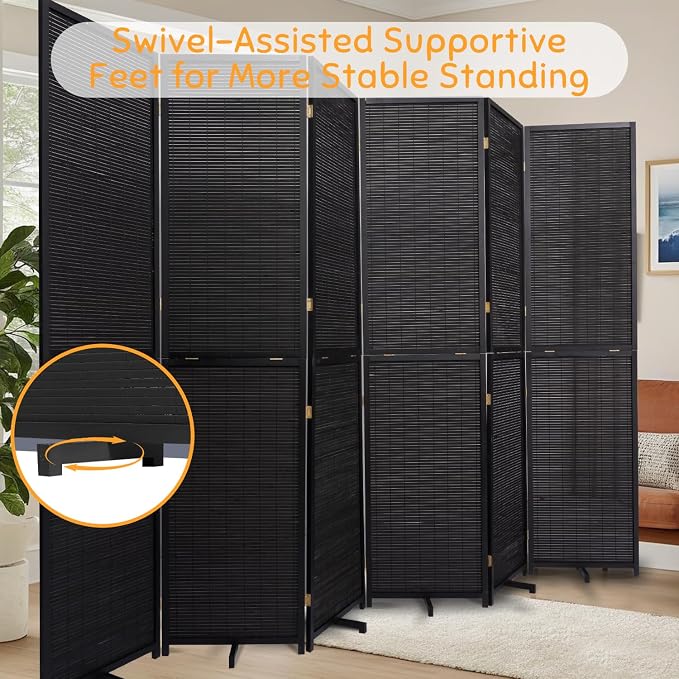 Bamboo Room Divider Folding Privacy Screens, Wall Divider - Image 5