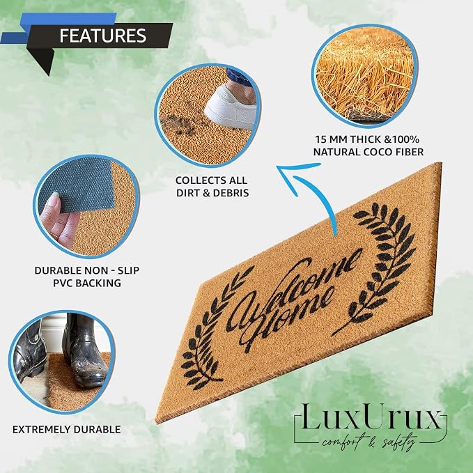 LuxUrux Welcome Mats Outdoor Coco Coir Doormat, - Image 6