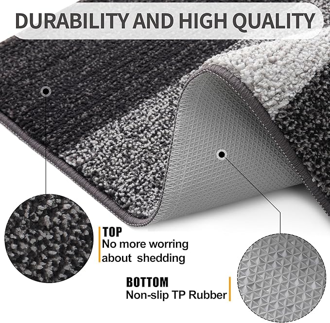 Kitinjoy Indoor Outdoor Door Mat, 71x24 Non-Slip Absorbent Dirt Trapper - Image 3