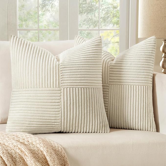MIULEE Beige Decorative Euro Sham Pillow Covers 24x24 Inch by MIULEE