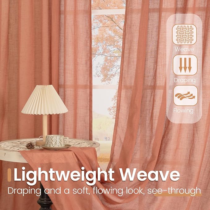 BGment Linen Short Curtains 40 Inch Length - Image 4