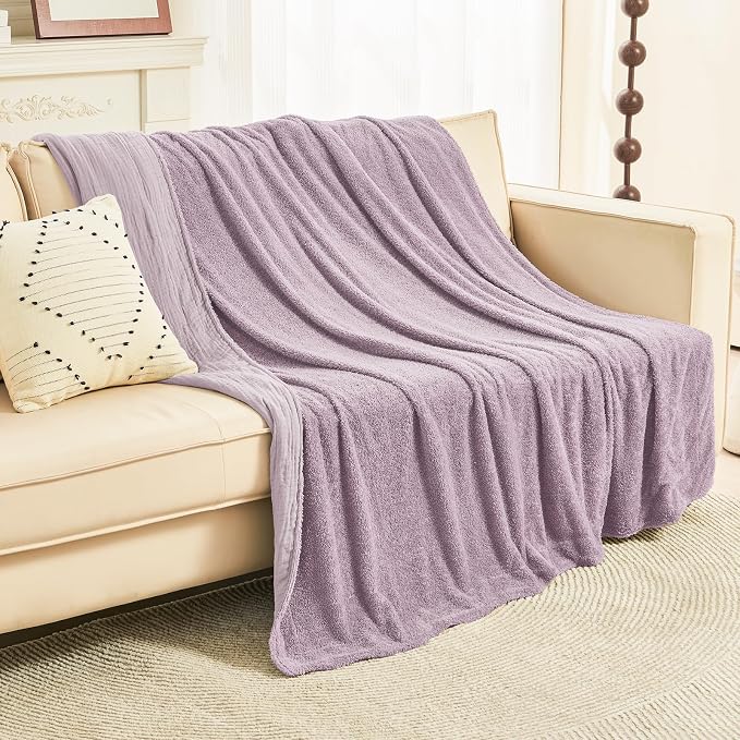EMME Muslin and Fleece Queen Blanket Reversible - Image 5
