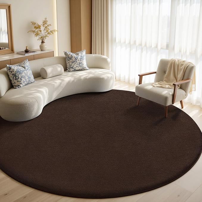 Sour Lemon 4ft Round Rugs for Bedroom, Circle Area Rugs for Living Room by SourLemon