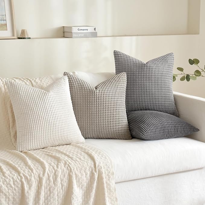 MIULEE Timeless Neutral Pillow Covers 16x16 Inch Set of 4 Mid Century Modern - Image 2