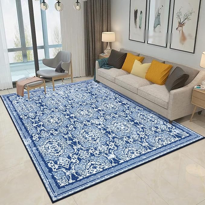 Vaukki Living Room Rug, Vintage Shaggy Soft Laundry Rug, Non Slip Kitchen Area by Vaukki