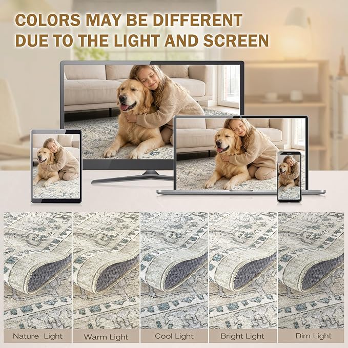 cotiled 3x5 Area Rugs Large Washable Rugs - Image 8