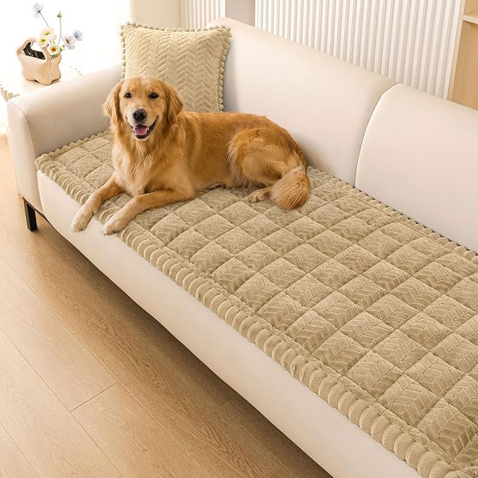 Smiry Non Slip Couch Covers for Dogs, Fuzzy Pet Couch Covers for 3 Cushion Sofa by Smiry