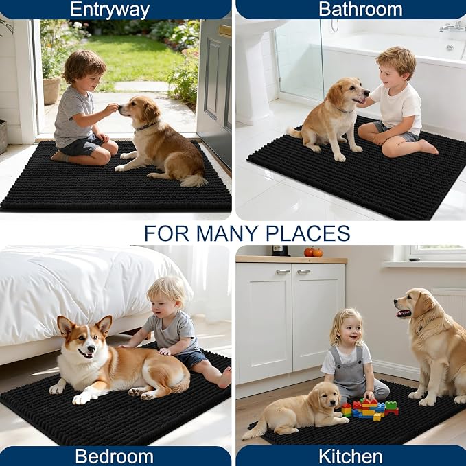 OLANLY Dog Door Mat for Muddy Paws 47x24, Ultra Absorbent Chenille Mud Doormat - Image 8