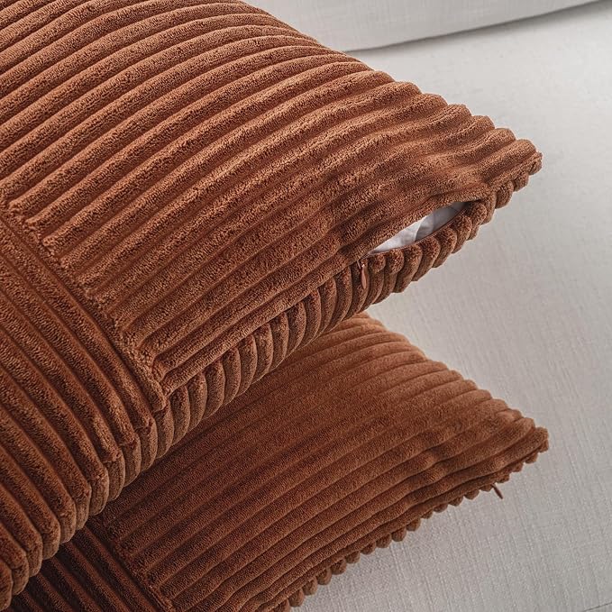 Fancy Homi 2 Packs Rust Samll Decorative Throw Pillow Covers 14x14 Inch - Image 4