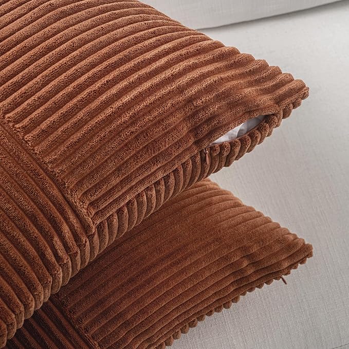 Fancy Homi 2 Packs Rust Samll Decorative Throw Pillow Covers 12x12 Inch - Image 4