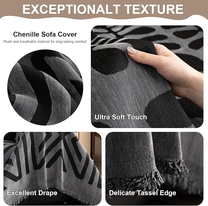 VClife Bohemian Sofa Cover Washable, Non Slip Chenille Couch Cover - Image 5