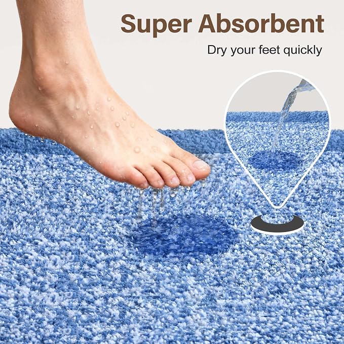 70x24 Long Bathroom Rugs Washable Non Slip, Soft Absorbent Quick Dry Mats - Image 7