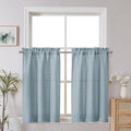 Chyhomenyc Curtains 30 Inch Length, Faux Linen Textured Small Cafe Curtains by Chyhomenyc