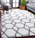 ONASAR Area Rugs for Bedroom Living Room, Fluffy 4x6 White and Grey Throw Rug by ONASAR