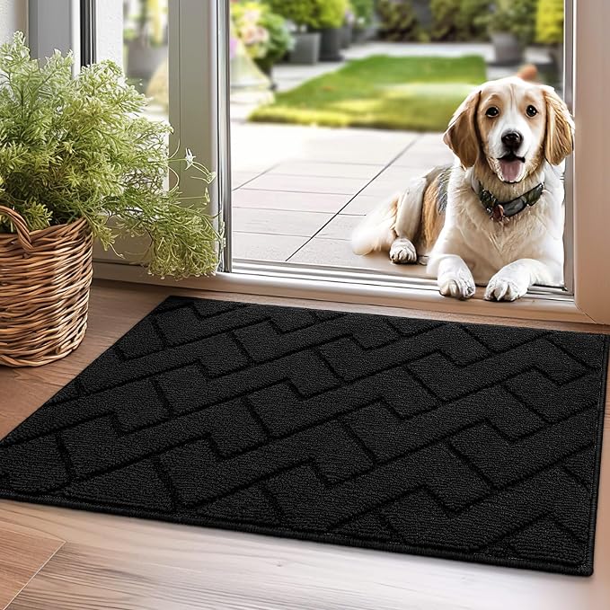 hicorfe Indoor Doormat, Welcome Door Mat TPR Backing Non Slip Mats 20"x31.5" by Hicorfe